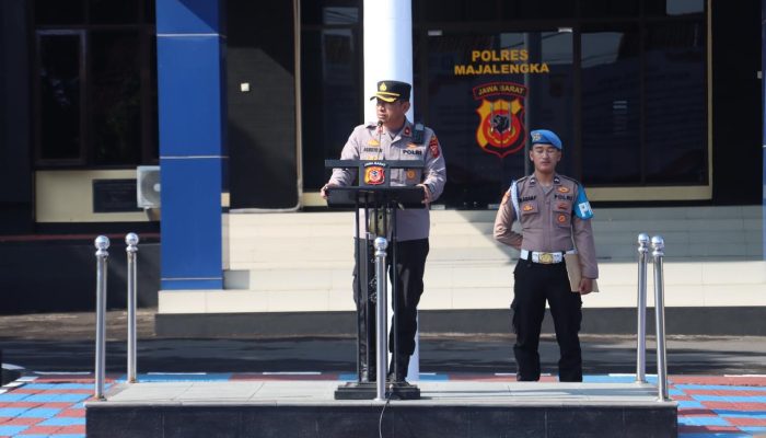 Tingkatkan Profesionalisme Dalam Bekerja, Inilah Amanat Wakapolres Majalengka Saat Pimpin Apel Pagi