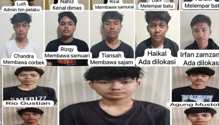 POLISI  AMANKAN BELASAN PELAKU TAWURAN BRUTAL  DI CIBOGO, KORBAN ANAK DI BAWAH UMUR