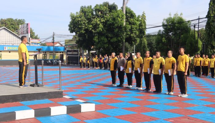Polres Majalengka Laksanakan Apel Pagi Sebelum Olahraga Bersama