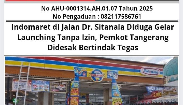 Indomaret di Jalan Dr. Sitanala Diduga Gelar Launching Tanpa Izin, Pemkot Tangerang Didesak Bertindak Tegas