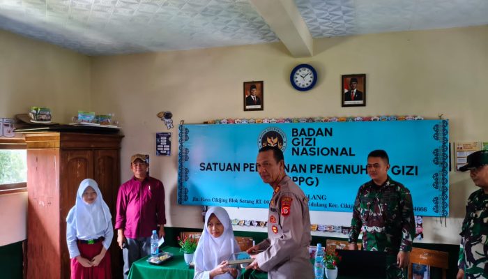 Kapolsek Cikijing Monitoring Peresmian Dapur Makan Bergizi Gratis dari Satuan Pelayanan Pemenuhan Gizi (SPPG) Desa Cidulang