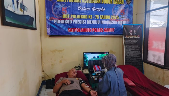 Satpolairud Polres Garut Gelar Donor Darah, Wujud Kepedulian di HUT Polairud ke-75