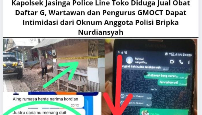 Kapolsek Jasinga Police Line Toko Diduga Jual Obat Daftar G, Wartawan dan Pengurus GMOCT Dapat Intimidasi dari Oknum Anggota Polisi Bripka Nurdiansyah