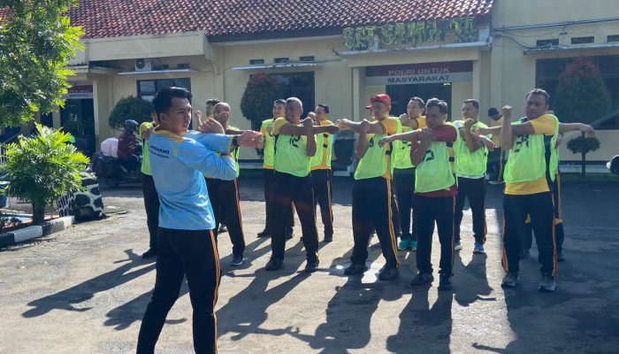 Polres Majalengka Gelar Samjas Demi Menjaga Kebugaran Jasmani Personel