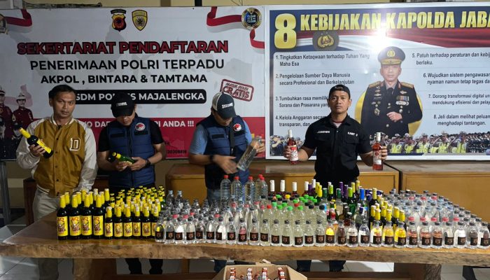Kasat Narkoba Polres Majalengka Pimpin Langsung Ops Miras, 502 Botol Disita