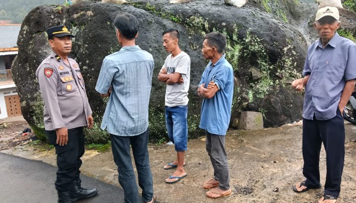 Waspada Terjadi Bencana Alam, Kapolsek Malausma Sosialisasikan Himbauan Pesan Kamtibmas
