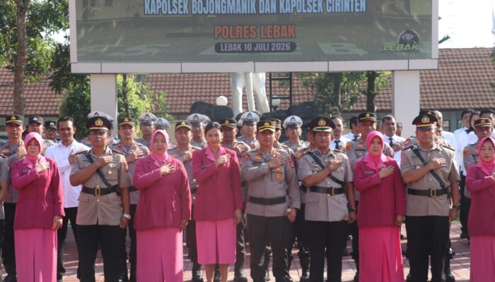 Kapolres Lebak Pimpin Upacara Sertijab Kasat Reskrim, Kasi Humas, dan Kapolsek Jajaran