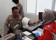 HUT Lantas ke-71, Anggota Polres Garut Donor Darah
